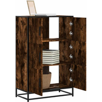 vidaXL Highboard Smoked Oak 68x35x106.5 cm Engineered Wood and Metal