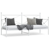 vidaXL Day Bed without Mattress White 90x200 cm Steel