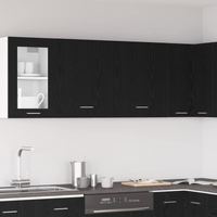 vidaXL Hanging Cabinets Riga 2 pcs Black oak 100 x 31 x 60 cm