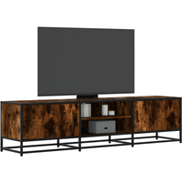 vidaXL TV Cabinet Smoked Oak 160x35x41 cm Engineered Wood and Metal