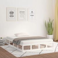 vidaXL Bed Frame without Mattress White 120x190 cm Small Double Solid Wood