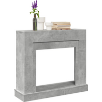 vidaXL Fireplace Surround Concrete Grey 100x30x87.5 cm Engineered Wood