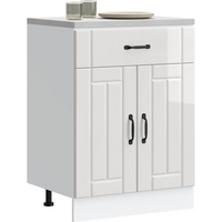vidaXL Kitchen Base Cabinet Lucca High Gloss White Engineered Wood