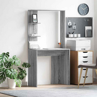 vidaXL Desk Grey Sonoma 78.5 x 37 x 154.5 cm Engineered Wood