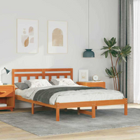 vidaXL Bed Frame Brown 120 x 200 cm Solid Pine Wood