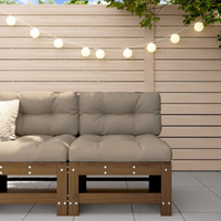 vidaXL Middle Sofa with Cushions Honey Brown Solid Wood Pine