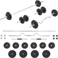 vidaXL Barbell and Dumbbell Set 30 kg