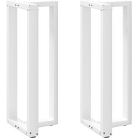 vidaXL Bar Table Legs T-Shaped 2 pcs White 40x35x(100-101) cm Steel