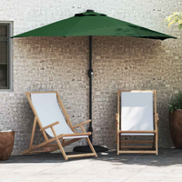 vidaXL Garden Parasol Half Green 294 x 150 x 224 cm Fabric