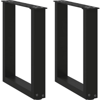 vidaXL Coffee Table Legs U-Shaped 2 pcs Black 38x(42-43) cm Steel
