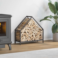 vidaXL Firewood Rack Black 60x25x60 cm Cold-rolled steel