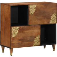 vidaXL Sideboard with Shelf Brown 80 x 33 x 75 cm Solid Mango Wood
