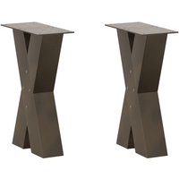 vidaXL Coffee Table Legs X-Shaped 2 pcs Natural Steel 38x(42-43) cm Steel