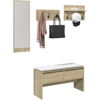 vidaXL 4 Piece Hallway Furniture Set Sonoma Oak Engineered Wood