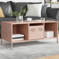 vidaXL Coffee Table Pink 101.5x50x43.5 cm Cold-rolled Steel