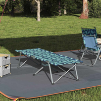 vidaXL Folding Camping Bed Leaf pattern 62 x 194 x 42 cm Oxford fabric