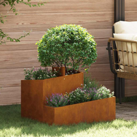 vidaXL Garden Planter Brown 60 x 60 x 50 cm Weathering steel