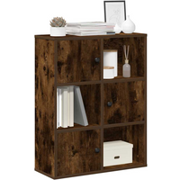 vidaXL Bookcase Smoked Oak 60x24x76.5 cm Engineered Wood
