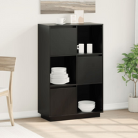 vidaXL Highboard Black 74x35x117 cm Solid Wood Pine