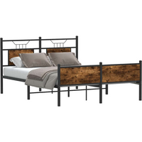 vidaXL Bed Frame without Mattress Smoked Oak 150x200 cm King Size Engineered Wood