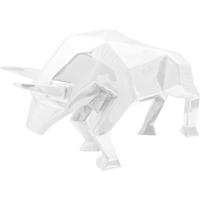 vidaXL Bull Sculpture Silver 74 x 23 x 39 cm Aluminium