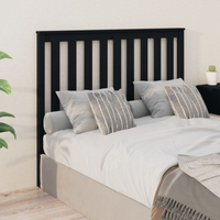 vidaXL Bed Headboard Black 126x6x101 cm Solid Wood Pine