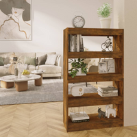 vidaXL Book Cabinet/Room Divider Smoked Oak 80x30x135 cm Engineered Wood