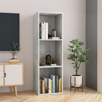 vidaXL Book Cabinet/TV Cabinet Concrete Grey 36x30x114 cm Engineered Wood