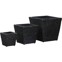 vidaXL Raised Beds 3 pcs Water Hyacinth Black