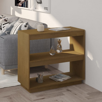 vidaXL Book Cabinet Honey Brown 80x35x71 cm Solid Pinewood