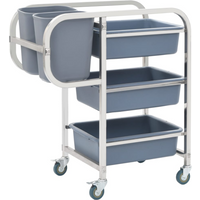 vidaXL Kitchen Cart with Plastic Containers 82x43.5x92 cm