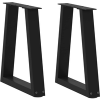 vidaXL Coffee Table Legs V-Shape 2 pcs Black 38x(42-43.3) cm Steel