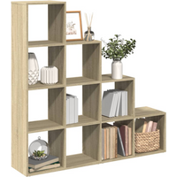 vidaXL Room Divider Bookcase 4-Tier Sonoma Oak 131.5x29x131.5 cm Engineered Wood