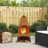 vidaXL Fire Pit Brown 50 x 50 x 95 cm Steel