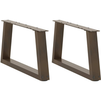 vidaXL Coffee Table Legs V-Shape 2 pcs Natural Steel 50x(30-31.3) cm Steel