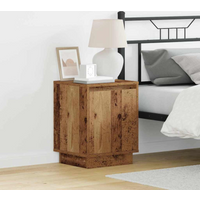 vidaXL Bedside Cabinet with 2 pcs Old wood 39 x 34.5 x 50 cm