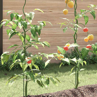 vidaXL Spiral Plant Supports 5 pcs Green 150 cm PVC coated steel