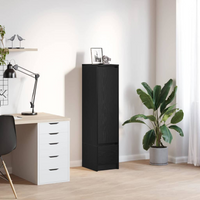 vidaXL Highboard Black Oak 29.5x34x119.5 cm Engineered Wood
