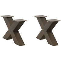 vidaXL Coffee Table Legs X-Shaped 2 pcs Natural Steel 50x(30-31) cm Steel