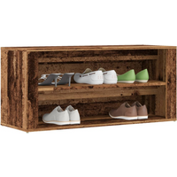 vidaXL Shoe Bench Old Wood 100x35x45 cm Engineered Wood