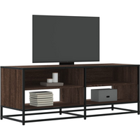 vidaXL TV Cabinet Brown Oak 120.5x40x46 cm Engineered Wood and Metal