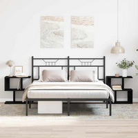 vidaXL Bedside Cabinet 2 pcs Black oak 50 x 30 x 51,5 cm