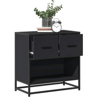 vidaXL Bedside Cabinet Black 60x31x60 cm Engineered Wood and Metal