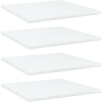 vidaXL Bookshelf Boards 4 pcs White 40x40x1.5 cm Engineered Wood