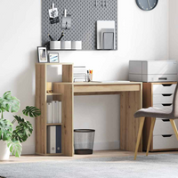 vidaXL Desk with Shelf Artisan Oak 100 x 40 x 90 cm Engineered Wood