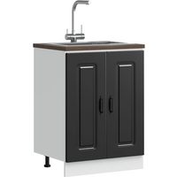 vidaXL Sink Base Cabinet Kalmar Black 60x46x81.5 cm Engineered Wood