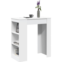 vidaXL Bar Table with Racks White 95x47x103.5 cm Engineered Wood