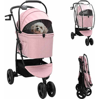vidaXL Folding Pet Stroller Pink 78 x 54 x 101 cm 600D Oxford fabric