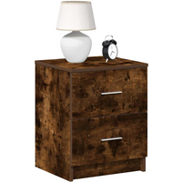 vidaXL Bedside Cabinet with 2 Drawers Smoked Oak 40x36x50 cm