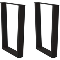 vidaXL Dining Table Legs V-Shape 2 pcs Black 60x(72-73.3) cm Steel